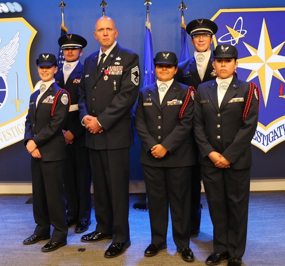 GSHS Cadets Nola Fitzgerald, Ethan Thomson, Alexa Najera, Connor Kennedy and Darian Zarate